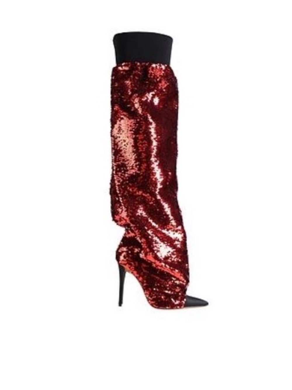 Red Sequin Over-the-Knee Stiletto Boot